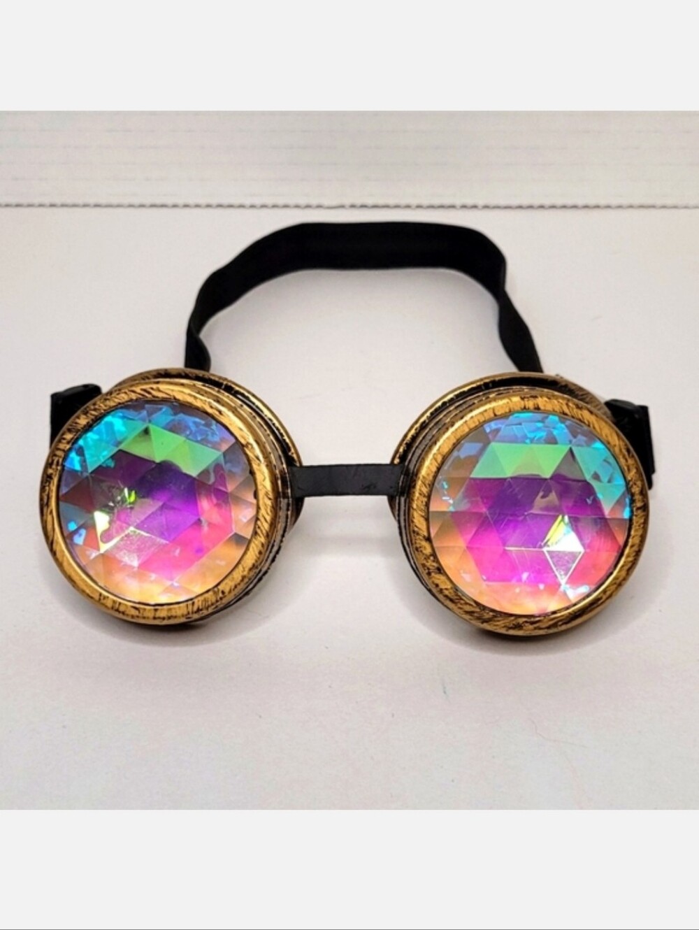 Kaleidoscope Rainbow Steampunk Goggles One Size Fits All